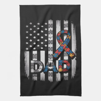 autisme bewustzijn vader usa vlag vaderdag theedoek