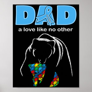 Autisme bewustzijn Vader Vader Liefde Trots Autism Poster