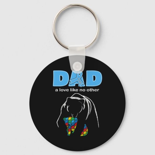 Autisme bewustzijn Vader Vader Liefde Trots Autism Sleutelhanger (Voorkant)