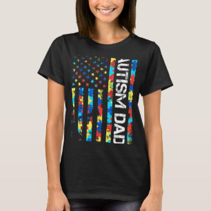 Autisme bewustzijn vader VS vlag vaderdag  T-shirt