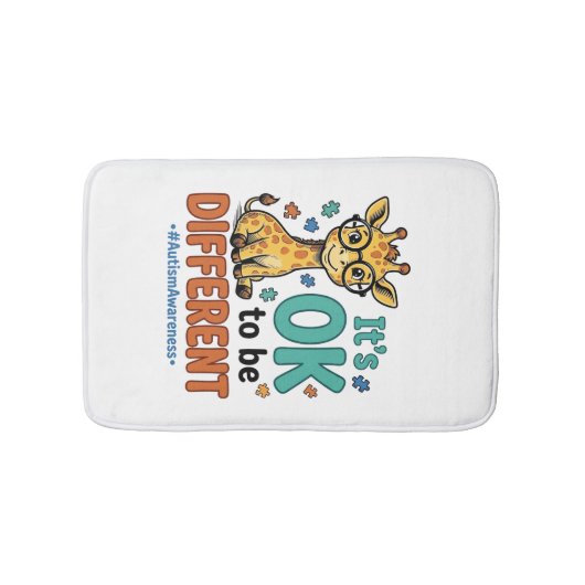 Autisme bewustzijn Verschillende Giraffe Vintage T Badmat (Voorkant)