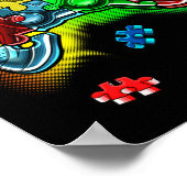Autisme bewustzijn videogame controller puzzelstuk poster (Hoek)