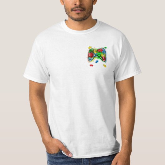 Autisme Bewustzijn Videogame Controller T-shirt (Voorkant)