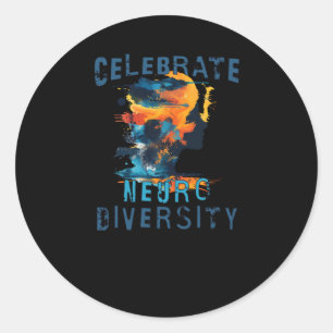 Autisme bewustzijn viert mentale diversiteit ronde sticker