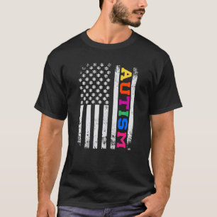 Autisme Bewustzijn Vintage Usa Amerikaanse Vlag We T-shirt