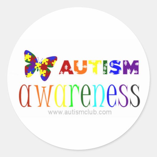 Autisme Bewustzijn Vlinder Sticker (Voorkant)