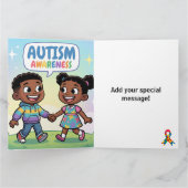 ^Autisme bewustzijn- Voeg uw speciale bericht toe Kaart (Binnen)