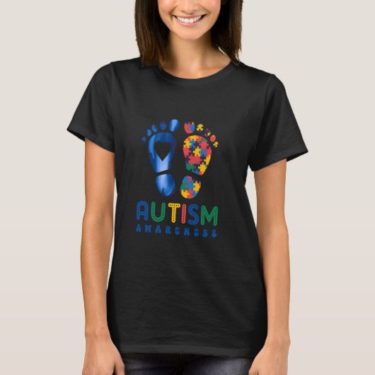 Autisme bewustzijn voet t-shirt (Voorkant)
