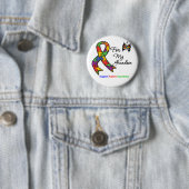 Autisme-bewustzijn voor mijn kleinzoon ronde button 5,7 cm (In situ)