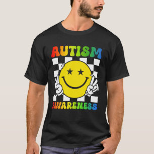 Autisme Bewustzijn Vredes Lachend Gezicht Puzzel A T-shirt