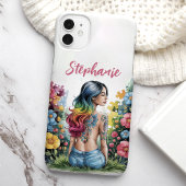 Autisme Bewustzijn Vrouw Wildflowers Puzzel Custom Case-Mate iPhone Case