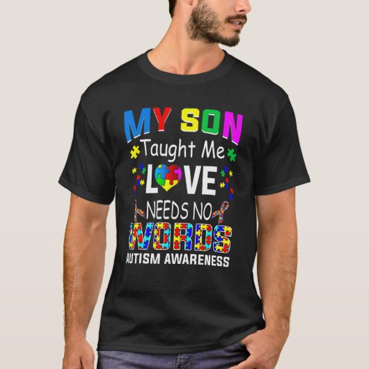 Autisme Bewustzijn Vrouwen Aspergers Mijn Zoon T-shirt (Voorkant)