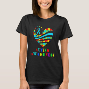 Autisme Bewustzijn Vrouwen Hart Steun Autistische  T-shirt