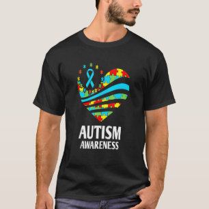 Autisme Bewustzijn Vrouwen Hart Steun Autistische  T-shirt