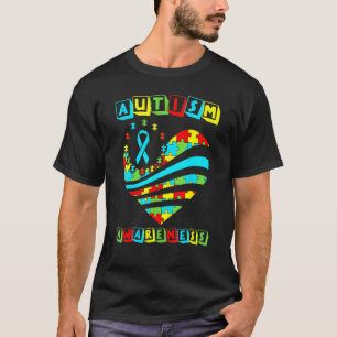 Autisme Bewustzijn Vrouwen Hart Steun Autistische  T-shirt