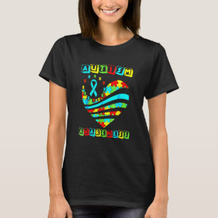 Autisme Bewustzijn Vrouwen Hart Steun Autistische T-shirt