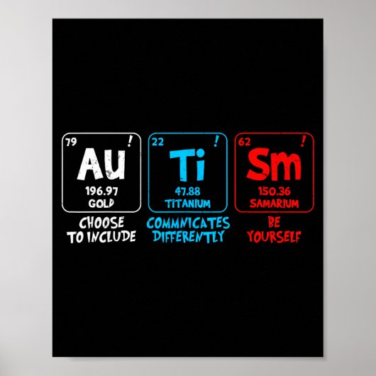 Autisme bewustzijn vrouwen mannen kinderen element poster (Voorkant)