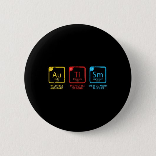 Autisme bewustzijn Vrouwen Mannen Kinderen Element Ronde Button 5,7 Cm (Voorkant)