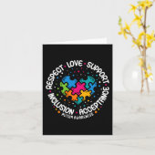 Autisme Bewustzijn Vrouwen Mannen Respect Liefde O Kaart (Gele Bloem)