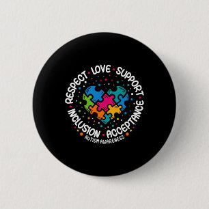 Autisme Bewustzijn Vrouwen Mannen Respect Liefde O Ronde Button 5,7 Cm