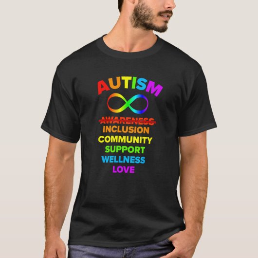 Autisme Bewustzijn We hebben echt inclusie Liefde T-shirt (Voorkant)