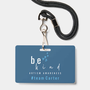 autisme bewustzijn wees aardig blauw #team naam aa badge