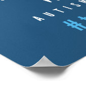 autisme bewustzijn wees aardig blauw #team naam aa poster (Hoek)