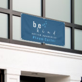 autisme bewustzijn wees aardig blauw #team naam op spandoek (Buitenkant Gebouw)