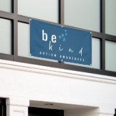 autisme bewustzijn wees aardig blauwe harten moder spandoek (Buitenkant Gebouw)