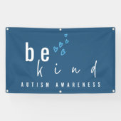 autisme bewustzijn wees aardig blauwe harten moder spandoek (Horizontaal)