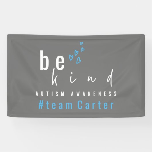 autisme bewustzijn wees aardig blauwe teamnaam mod spandoek (Horizontaal)