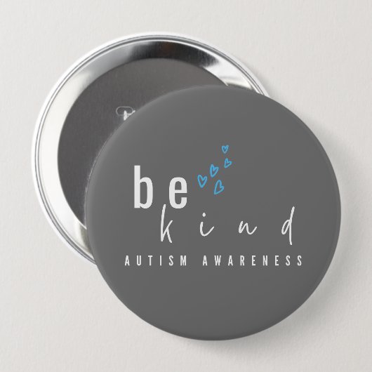 Autisme bewustzijn. Wees aardig. Button (Voorkant /achterkant)