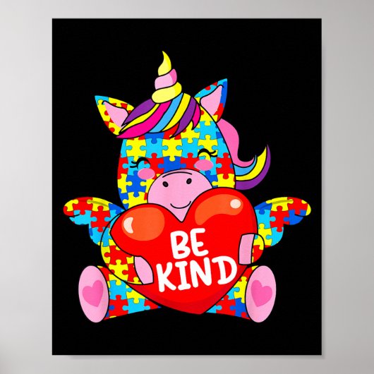 Autisme bewustzijn wees aardig meisje poster (Voorkant)
