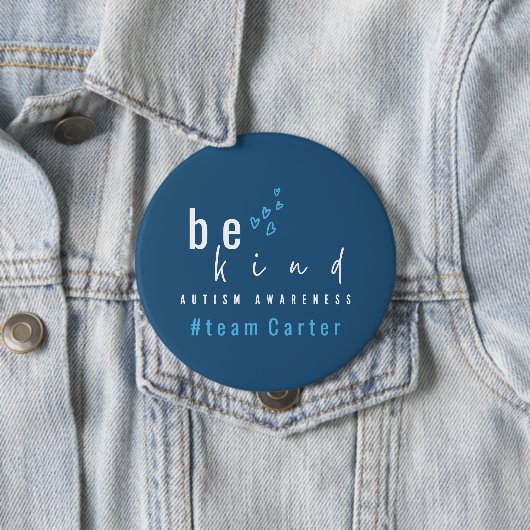 autisme bewustzijn wees aardig modern ronde button 4,0 cm (In situ)