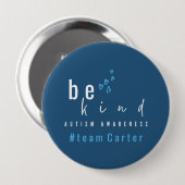 autisme bewustzijn wees aardig modern ronde button 4,0 cm (Voorkant /achterkant)