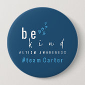 autisme bewustzijn wees aardig modern ronde button 4,0 cm (Voorkant)