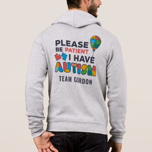 Autisme-bewustzijn Wees alsjeblieft patiënt als ik Hoodie (Achterkant)