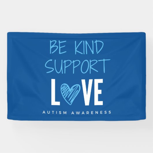 autisme bewustzijn wees vriendelijk steun liefde B Spandoek (Horizontaal)