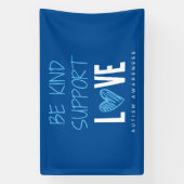 autisme bewustzijn wees vriendelijk steun liefde B Spandoek (Verticaal)