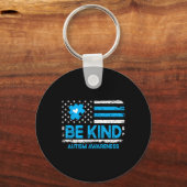 Autisme Bewustzijn Wees Vriendelijkheid Voor Manne Sleutelhanger (Voorkant)