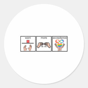 Autisme bewustzijn wil meer acceptatie ronde sticker