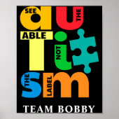 Autisme bewustzijn Zie het vermogen, niet het labe Poster (Voorkant)