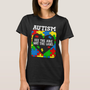 Autisme bewustzijn Zie het vermogen, niet het labe T-shirt