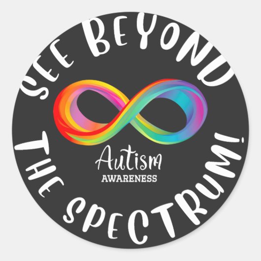 Autisme Bewustzijn - zie verder dan het spectrum Ronde Sticker (Voorkant)