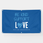 autisme bewustzijn zijn vriendelijke ondersteuning spandoek (Horizontaal)