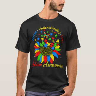 Autisme Bewustzijn Zonnebloem Accepteer Begrijp Li T-shirt