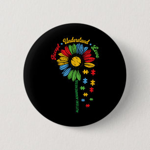 Autisme Bewustzijn Zonnebloem Autistische Onderste Ronde Button 5,7 Cm
