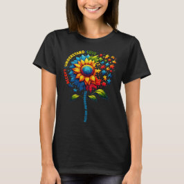 Autisme Bewustzijn Zonnebloem Mannen Vrouwen Kinde T-shirt