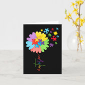 Autisme Bewustzijn Zonnebloem Puzzel Stuk Kinder Kaart (Gele Bloem)