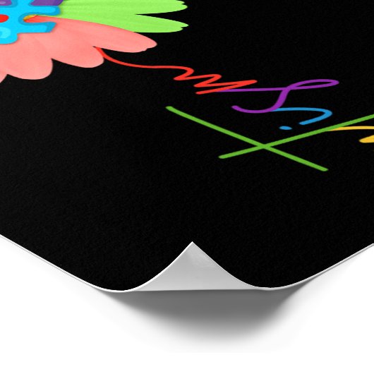 Autisme Bewustzijn Zonnebloem Puzzel Stuk Kinder Poster (Hoek)